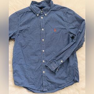 Polo Ralph Lauren - Blue and White Classic Button-down Dress Shirt Boys Size L